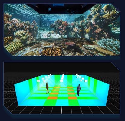 Flyin A1 Server convergente distribuito 4K Edge Fusion Dome Mappatura 3D Sala immersiva Sistema di proiezione per grandi ambienti