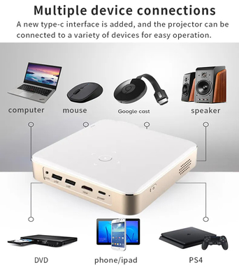 Mini S350 1080P Full HD DLP 4K 3D Home Theater Proiettori WIFI Android 9 Batteria integrata