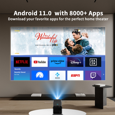 FY360 4K HD Smart LCD Projector Laser Home Theater ad alta luminosità con Android 11.0 BT5.2 Audio stereo integrato e US Plug