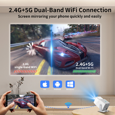 FY360 4K HD Smart LCD Projector Laser Home Theater ad alta luminosità con Android 11.0 BT5.2 Audio stereo integrato e US Plug