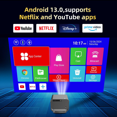FLYIN P20 Pro 4K 350Lms 1080P Full HD Proiettore Lente autofocus LCD Lampada Android 13 Airplay Uso per home theater portatile