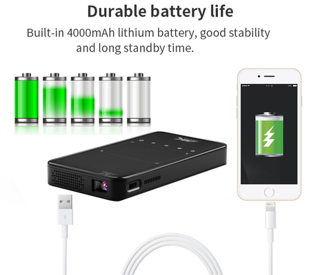 Flyin S90 4K Mini Portable Android Smart DLP Projector WIFI Bluetooth abilitato in forma di telefono cellulare US Plug Lampada a LED Batteria 3D