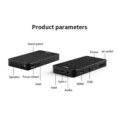 Flyin S90 4K Mini Portable Android Smart DLP Projector WIFI Bluetooth abilitato in forma di telefono cellulare US Plug Lampada a LED Batteria 3D