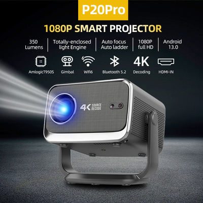 FLYIN P20 Pro 4K 350Lms 1080P Full HD Proiettore Lente autofocus LCD Lampada Android 13 Airplay Uso per home theater portatile