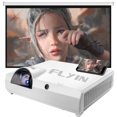 Flyin-C90SW+ 4200 Lumens WXGA 3LCD Laser Short Throw Projector Android 5000000:1 Contrasto per l'istruzione